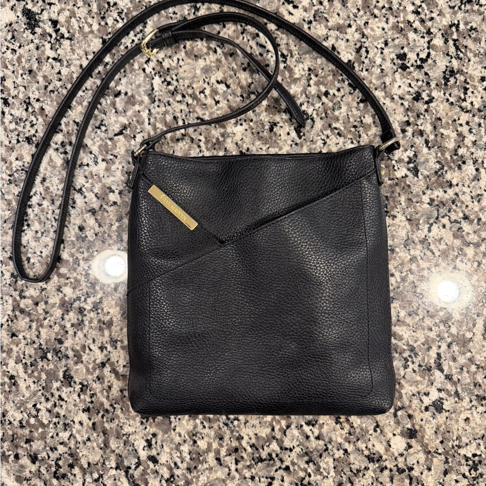 Steve Madden Black Leather Crossbody Bag